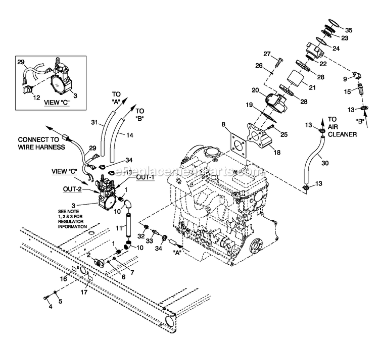 Generac 0052620 (4362178 - 4402530)(2006) 45kw 2.4 240 1p Al Quiet Srce -05-04 Generator - Liquid Cooled Fuel System 2.4l C2 Cpl Diagram