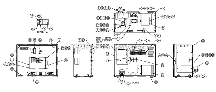 Generac 0052620 (4362178 - 4402530)(2006) 45kw 2.4 240 1p Al Quiet Srce -05-04 Generator - Liquid Cooled R-200 3600 Rpm Diagram