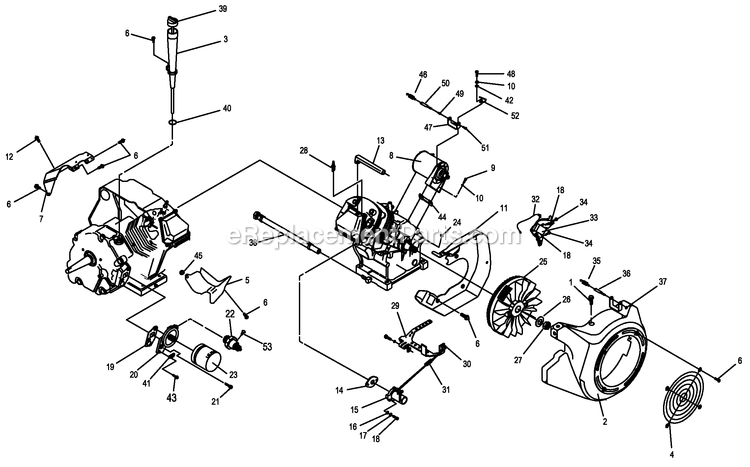 Generac 0052880 (2106V18866)(2006) Obs10kw 530 Hsb+10c L/Ctr Carr -05-19 Generator - Air Cooled Engine Parts (1) Diagram