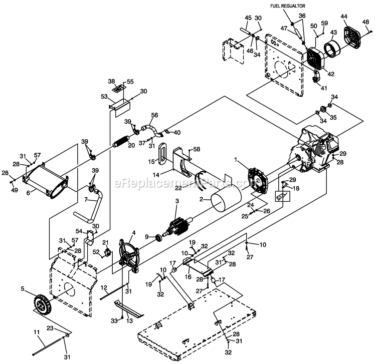 Generac 0052880 (2106V18866)(2006) Obs10kw 530 Hsb+10c L/Ctr Carr -05-19 Generator - Air Cooled Generator (1) Diagram