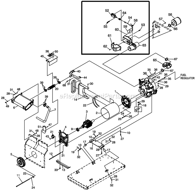 Generac 0052880 (2106V18866)(2006) Obs10kw 530 Hsb+10c L/Ctr Carr -05-19 Generator - Air Cooled Generator (2) Diagram