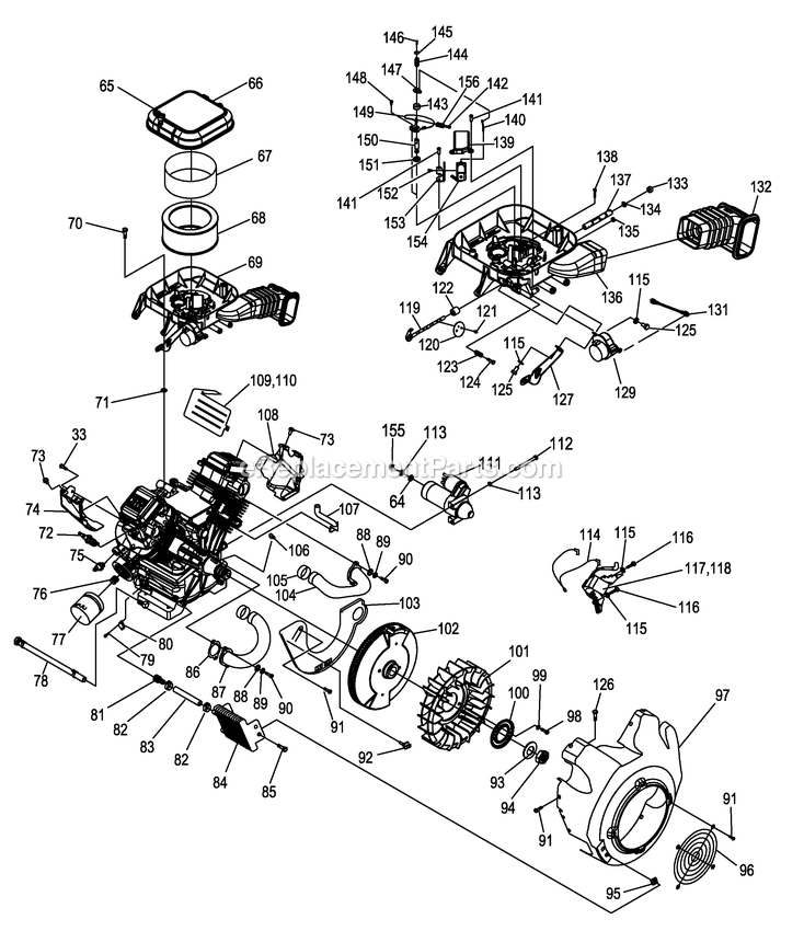 Generac 0052890 (2106V18875)(2006) Obs-13kw 990 12c L/Ctr Carrier -05-19 Generator - Air Cooled Engine Parts (2) Diagram