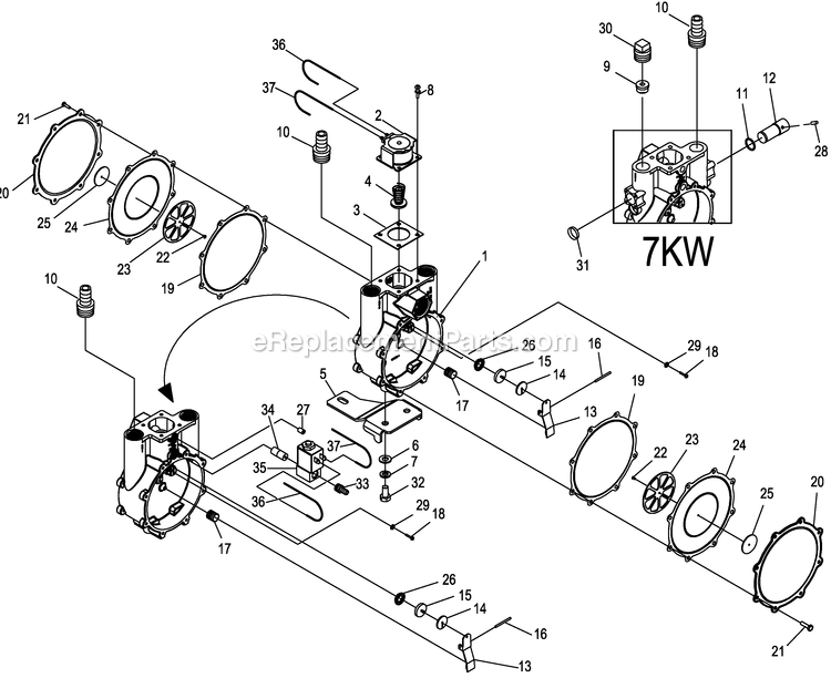 Generac 0052910 (2106V18895 - 2506V19820)(2006) Obs-16kw 990 Hsb+16c Al Carri -06-14 Generator - Air Cooled Regulator Diagram