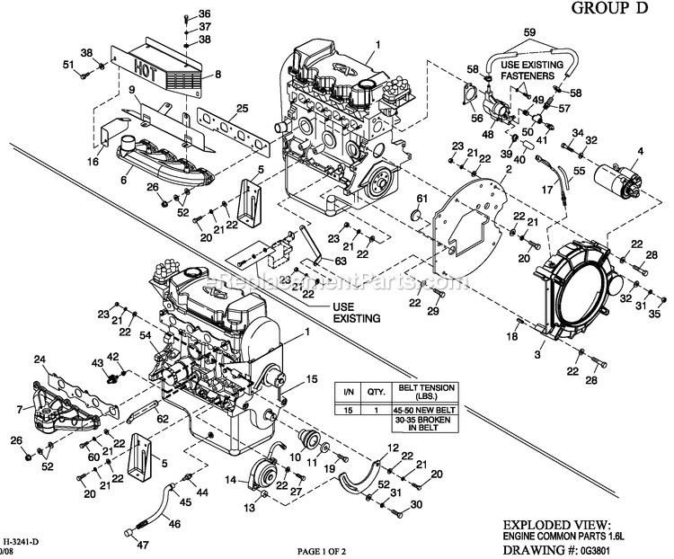 Generac 0053241 (4645612 - 4900141)(2008) Obs 1.6 240 1p St Guardian -01-09 Generator - Liquid Cooled Ev Engine Common Parts 1.6l Diagram