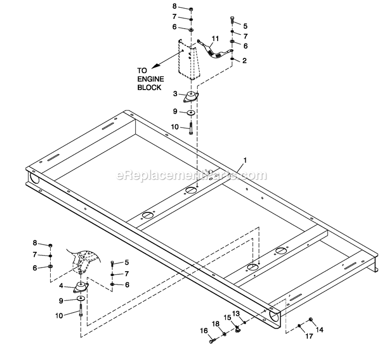 Generac 0053250 (4406927 - 4408779)(2006) Obs 1.6 Obs See 0053251 -05-09 Generator - Liquid Cooled Ev Mounting Base 1.6l Diagram