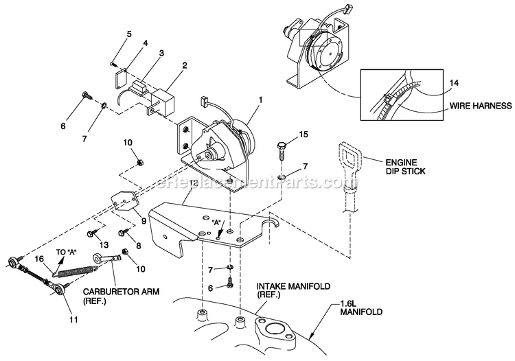 Generac 0053383 (5094266 - 5138427)(2008) Obs 1.6 240 1p St W/ T/S Cent -09-24 Generator - Liquid Cooled Governor Assembly Diagram