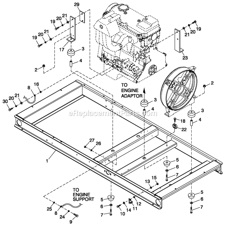 Generac 0053402 (5383192)(2009) 45kw 2.4 240 1p St Guardian Em -04-09 Generator - Liquid Cooled Mounting Base 2.4l C2 Diagram