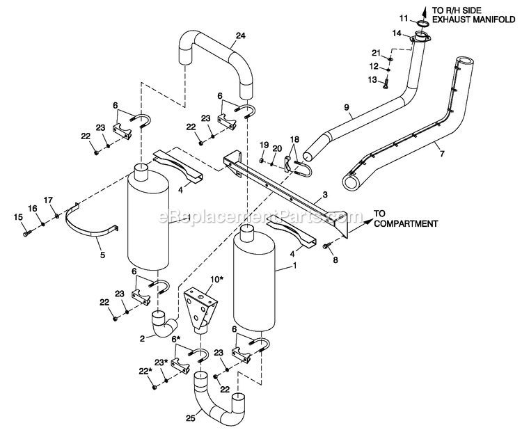 Generac 0053880 (4927294 - 5059271)(2008) Obs 2.4 240 1p Al Quietsource -07-16 Generator - Liquid Cooled Muffler Exhaust Diagram
