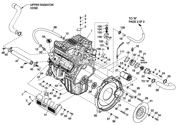 Generac 0054860 (0108V26012 - 5007V25777)(2008) 45kw 4.2 120/240 1p Ng Al Car -04-14 Generator - Liquid Cooled Engine Common Parts 4.2l G3 Diagram