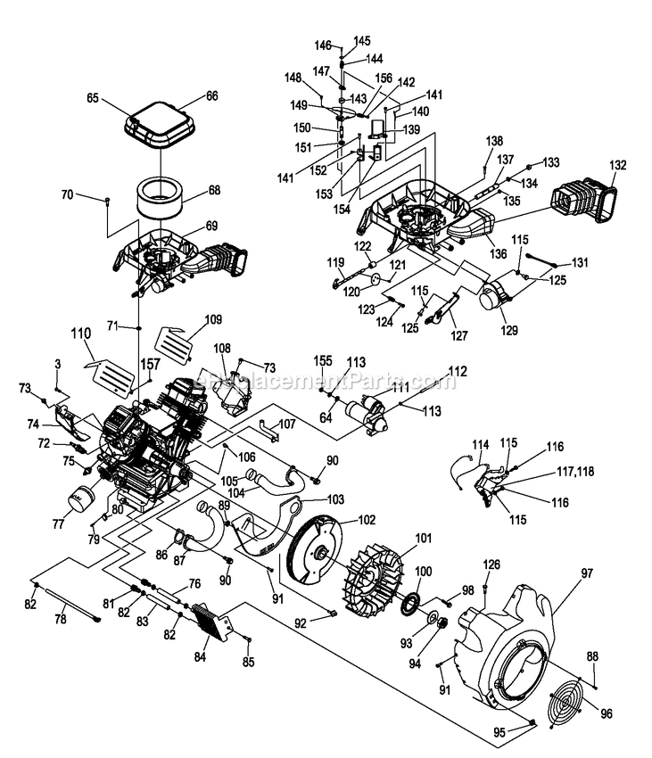 Generac 0055220 (5000029 - 5327532)(2009) 14kw Gt990 Guard-No Switch -03-02 Generator - Air Cooled Engine (2) Diagram