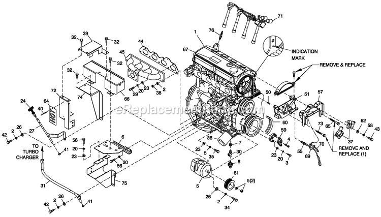 Generac 0055970 (5161570 - 5221198)(2008) 36kw 2.4l 120/240 1p Ng Al Cen -11-24 Generator - Liquid Cooled Engine Common Parts 2.4l G2 Turbo Diagram