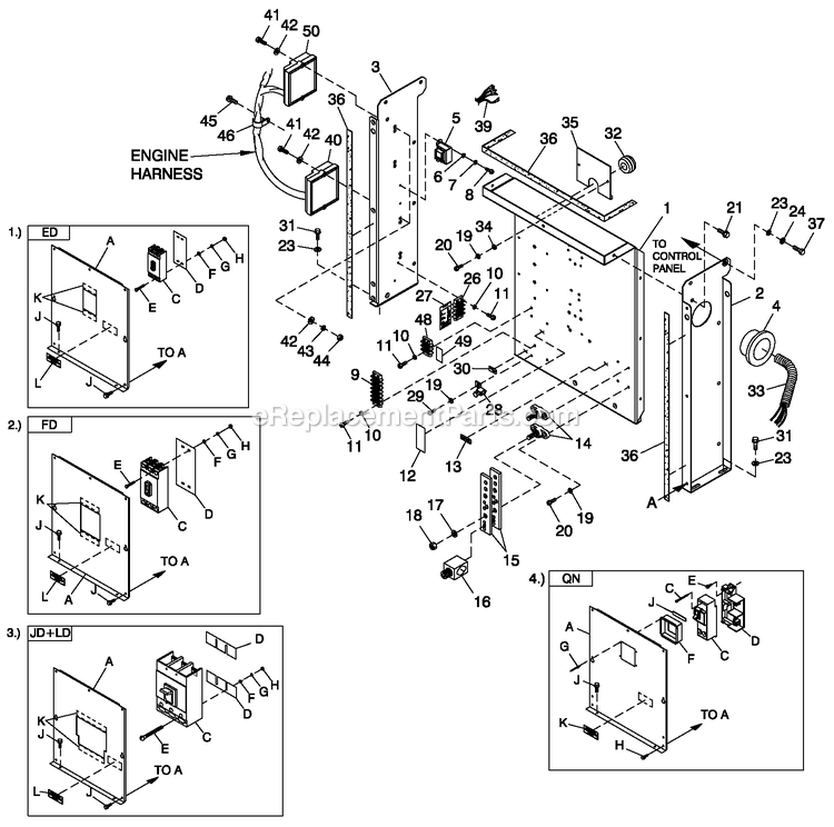 Generac 0055971 (5353269 - 5364427)(2009) 36kw 2.4l 120/240 1p Ng Al Cen -03-25 Generator - Liquid Cooled Cpl C2 And C4 Flex Hsb Diagram