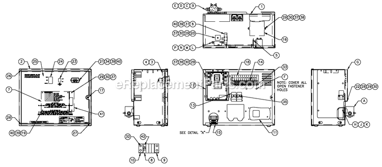 Generac 0055971 (5353269 - 5364427)(2009) 36kw 2.4l 120/240 1p Ng Al Cen -03-25 Generator - Liquid Cooled R-200b 1800 Rpm 2.4l Turbo Diagram