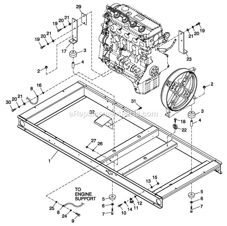 Generac 0055972 (5430851 - 5430855)(2009) Obs 36kw 2.4l 120/240 1p Ng Al -04-28 Generator - Liquid Cooled Mounting Base 2.4l C2 Diagram