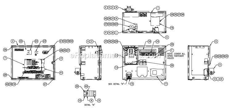 Generac 0055972 (5430851 - 5430855)(2009) Obs 36kw 2.4l 120/240 1p Ng Al -04-28 Generator - Liquid Cooled R-200c 1800 Rpm 2.4l Turbo Diagram