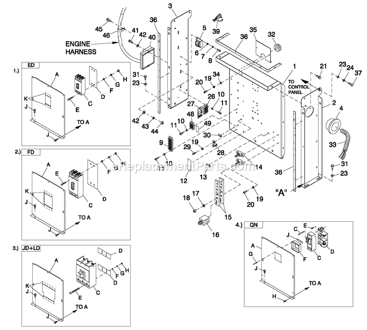 Generac 0055972 (5430851 - 5430855)(2009) Obs 36kw 2.4l 120/240 1p Ng Al -04-28 Generator - Liquid Cooled Cpl C2 And C4 Flex Hsb Diagram