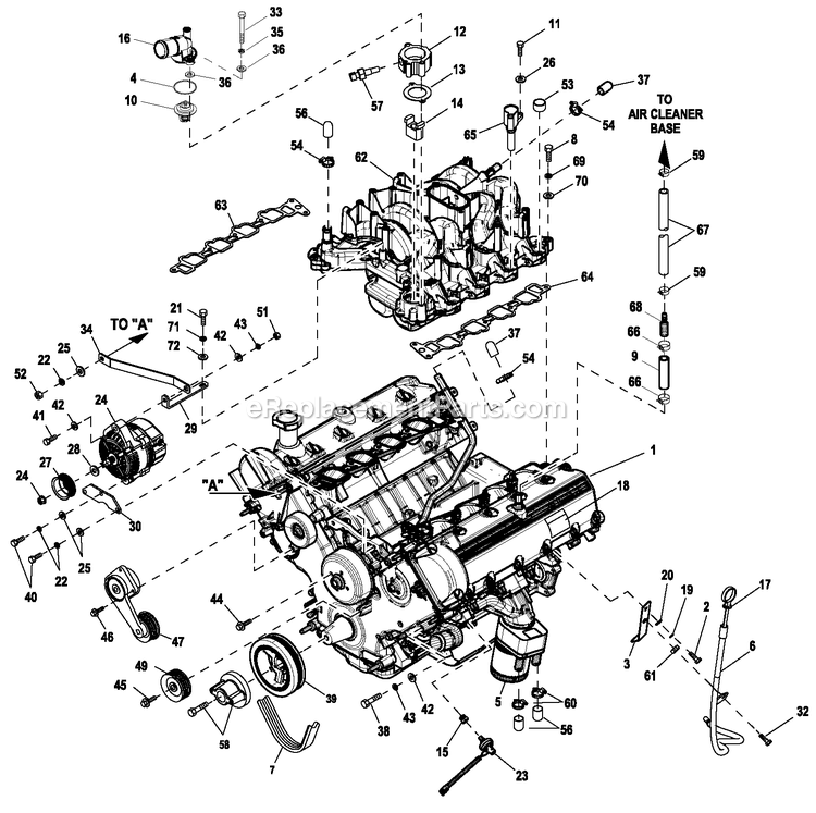Generac 0055992 (7000001)(2012) 48kw 5.4 240 1p Ng Al Centur -03-13 Generator - Liquid Cooled Ev Engine Common Parts 5.4l Cpl L/H Diagram