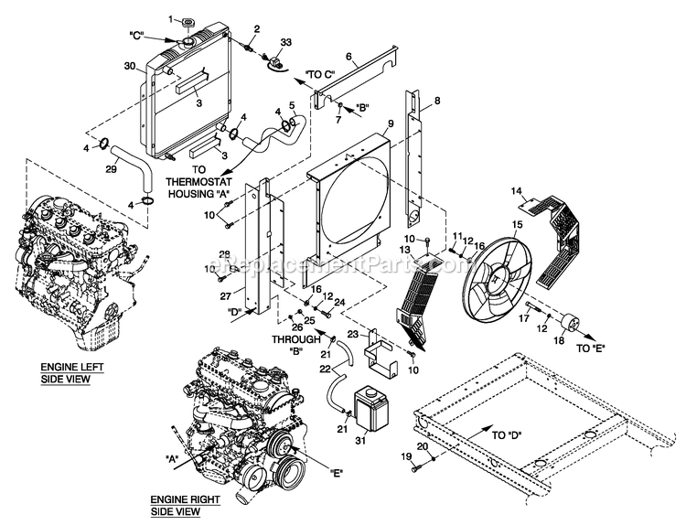 Generac 0056390 (5338589)(2009) 27kw 2.4 120/240 1p Ng Alum Qs -05-06 Generator - Liquid Cooled Cooling System 2.4l C1 Diagram