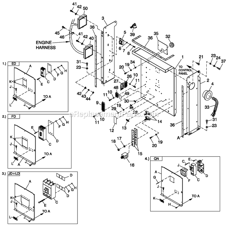 Generac 0056401 (5274547 - 5306892)(2009) 36kw 2.4l 120/240 1p Ng Al Qs -02-06 Generator - Liquid Cooled Cpl C2 And C4 Flex Hsb Diagram