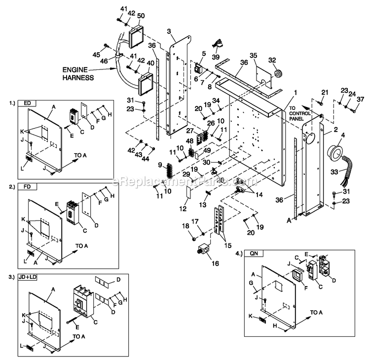 Generac 0056401 (5330909 - 5363816)(2009) 36kw 2.4l 120/240 1p Ng Al Qs -03-23 Generator - Liquid Cooled Cpl C2 And C4 Flex Hsb Diagram