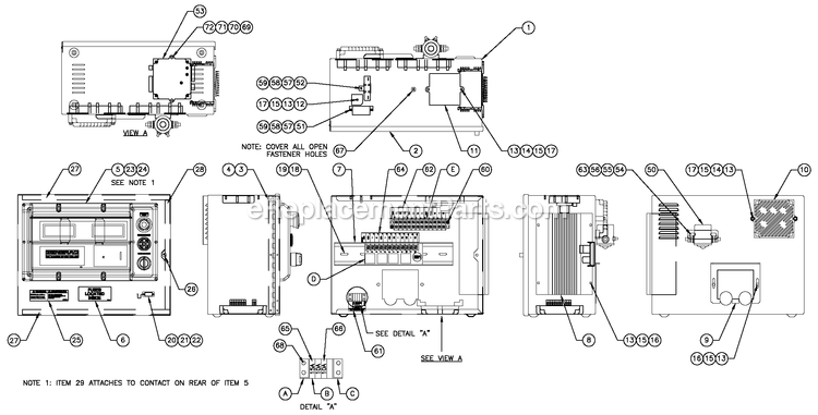 Generac 0057091 (6539631 - 6539632)(2011) 4.2l 30kw Lpv 240v Vzw O/S -09-06 Generator - Liquid Cooled Av H-Panel 10a Bc 12v Tele Y01 Diagram