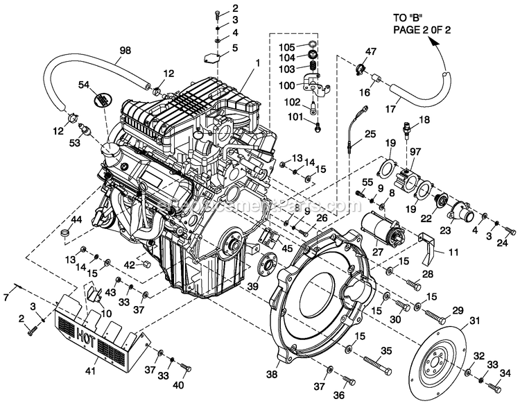 Generac 0057091 (6539631 - 6539632)(2011) 4.2l 30kw Lpv 240v Vzw O/S -09-06 Generator - Liquid Cooled Engine Common Parts 4.2l G3 Diagram