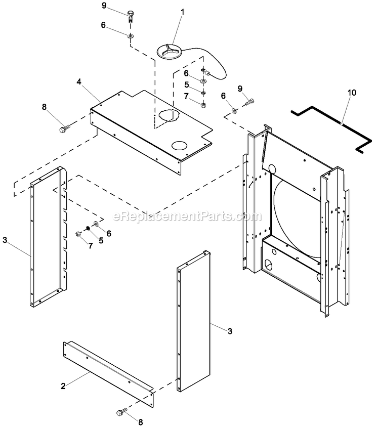 Generac 0057091 (6539631 - 6539632)(2011) 4.2l 30kw Lpv 240v Vzw O/S -09-06 Generator - Liquid Cooled Front Air Duct 4.2l G3 Tel Diagram