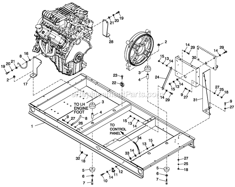 Generac 0057091 (6539631 - 6539632)(2011) 4.2l 30kw Lpv 240v Vzw O/S -09-06 Generator - Liquid Cooled Mounting Base 4.2l G3 Telecom Diagram