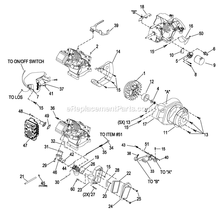 Generac 0059290 (6283016 - 6319095)(2011) Xp4000 Gh220 Port 49st/Csa -04-12 Generator Exploded View, Gh2200 Engine Trim Diagram