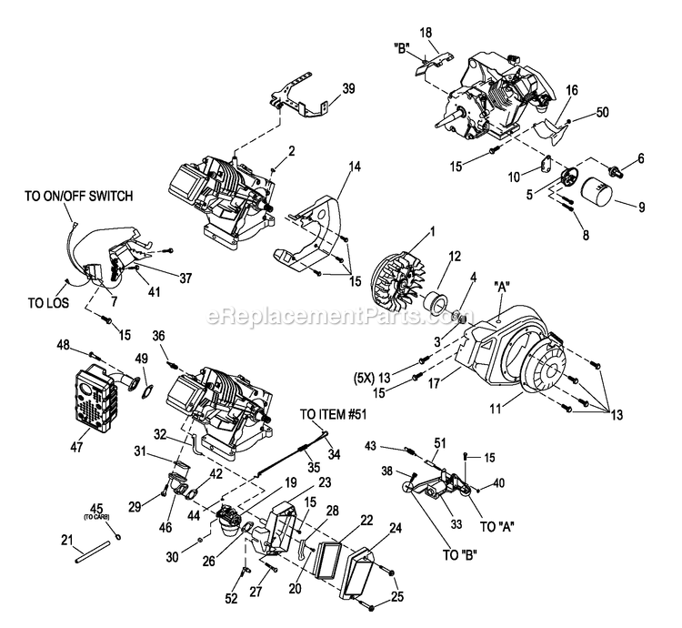 Generac 0059330 (7034270 - 7034293)(2012) Xp4000 Gh220 Port Carb -03-30 Generator Ev, Xp 220cc W/Evap Engine Trim Diagram