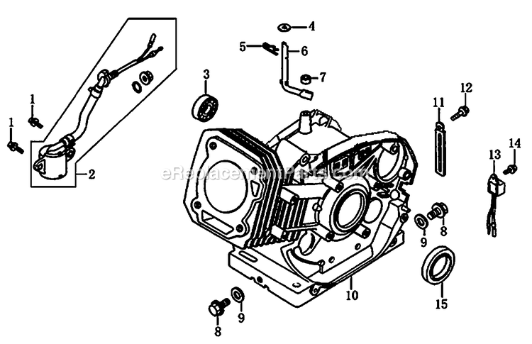 Generac 0059396 (7195529A - 7345509A)(2012) Gp5500 389 49st W/O Cord -08-27 Generator Crankcase Diagram