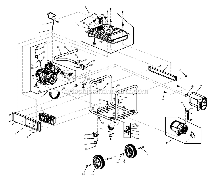 Generac 0059396 (7491090A - 8022204A)(2013) Gp5500 389 49st W/O Cord -03-14 Generator Parts Manual Gp5500 5939-6 Diagram