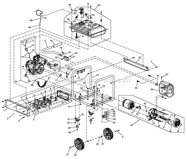 Generac 0059763 (9429553A)(2015) Gp6500 389 49st/Csa -01-02 Generator Parts Manual Gp6500 49st/Csa Diagram