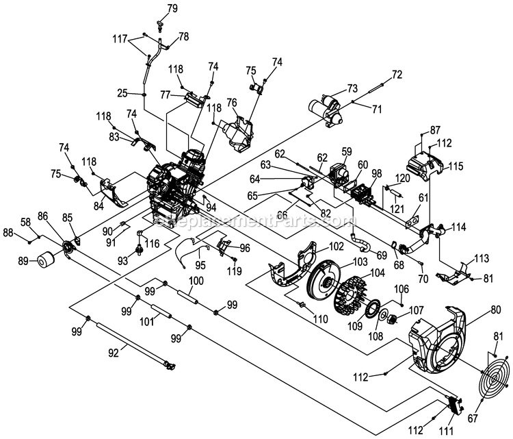 Generac 0060320 (6236710 - 6330857)(2011) 10kw Gt530 Hnywl No T/Sw Al -04-26 Generator - Air Cooled Engine (2) Diagram