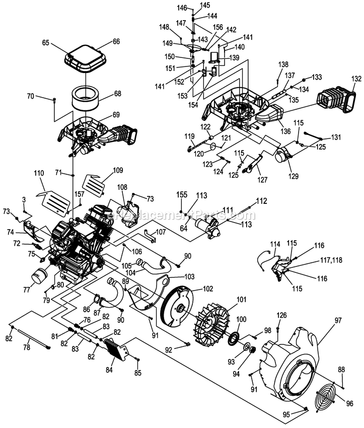 Generac 0060330 (6236714 - 6338162)(2011) 15kw Gt990 Hnywl No T/Sw Al -04-29 Generator - Air Cooled Engine (2) Diagram