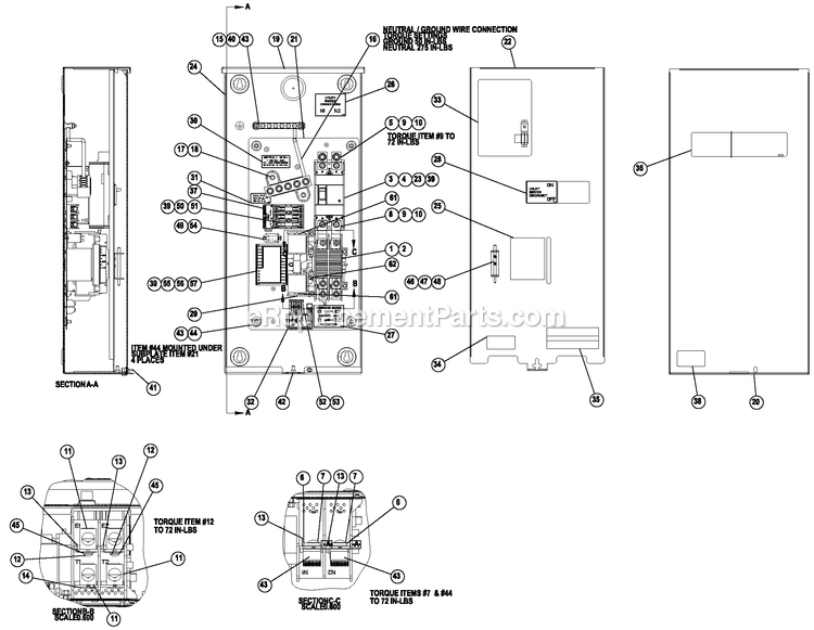 Generac 0062600 (7895331 - 8180273)(2013) 17kw/990 Hnywl+200a Se -05-29 Generator - Air Cooled Service Entrance Generator Diagram