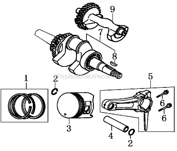 Generac 0064260 (7959979A - 7960163A)(2013) Gp5000 50hz 389cc Austrl -02-28 Generator Crankshaft And Piston Diagram