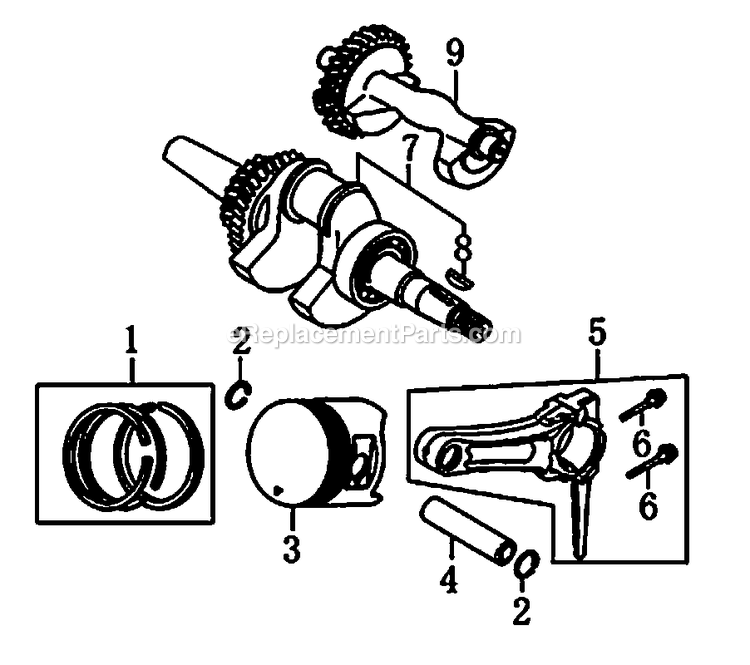 Generac 0065150 (8029526A - 8038099A)(2013) Gp6500e 389 49st W/Cord -03-15 Generator Crankshaft And Piston Diagram