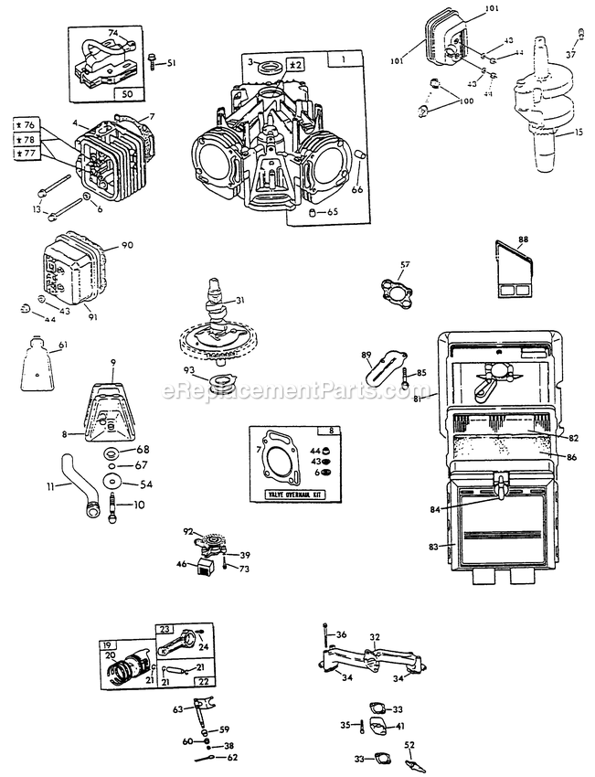 Generac 0861-0 Im 66 6.6kw Generator V-Twin Engine Parts (Part 2) Diagram