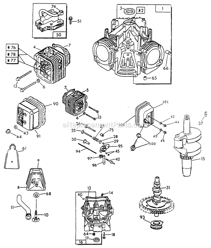 Generac 0896-0 Aps-6.0 Dc Generator Gn Engine (Long Block) I Diagram