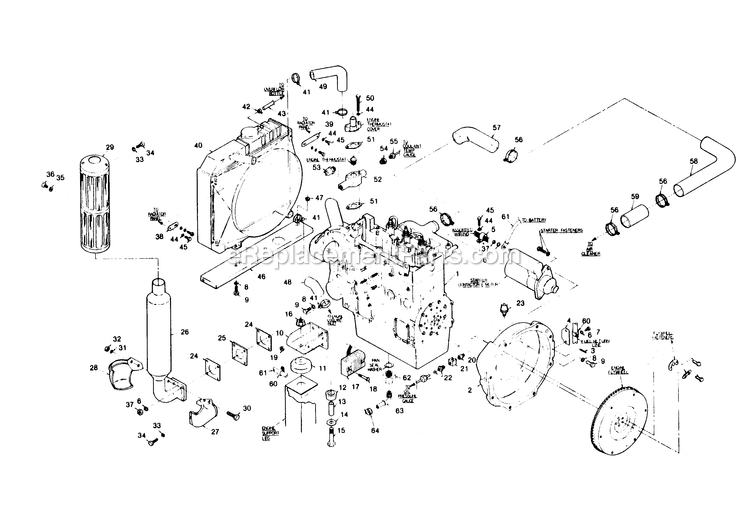 Generac 1008-A 250a Dc  Welder Engine Accessories (Right Hand Side) Diagram