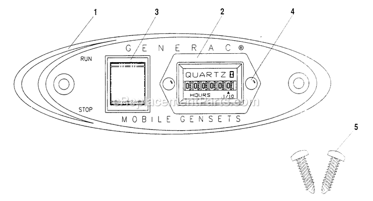 Generac 4057-0 Remote Panel Remote Mounted Start/Stop Panel Diagram