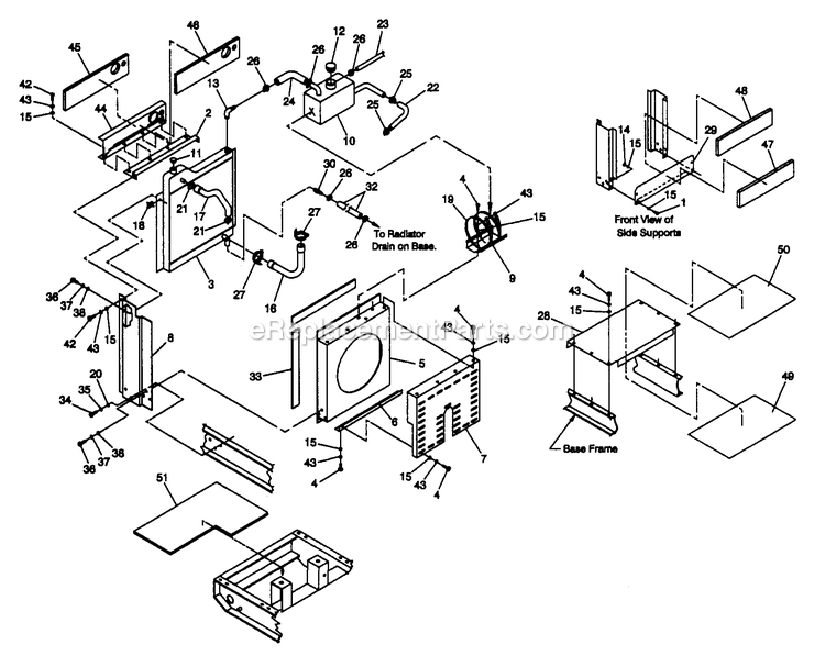 Generac 4059-0 Gr-50 -  Trailerized Radiator Assembly Diagram