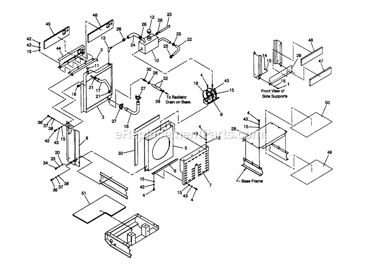 Generac 4060-0 Gr-70 -  Trailerized Radiator Assembly Diagram