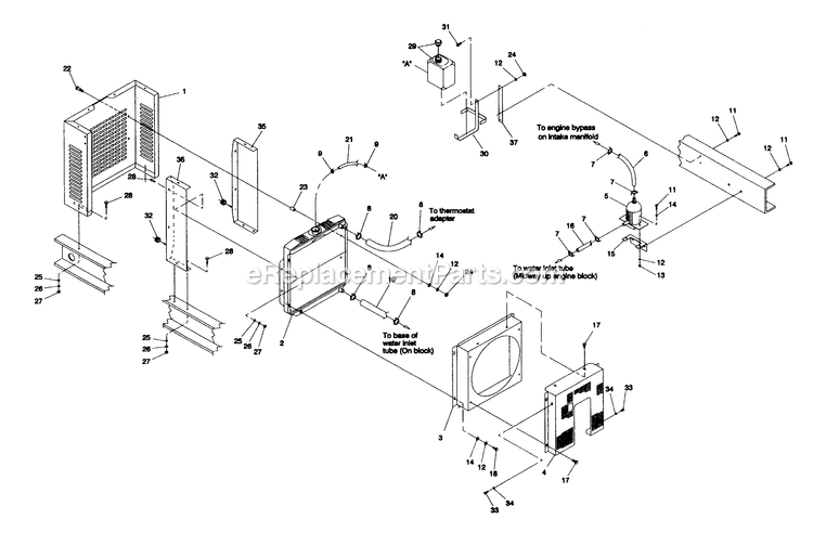 Generac 4189-1 Lp Liquid-Cooled Guardian Radiator (25 Kw) Diagram