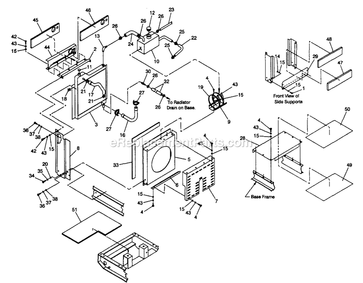 Generac 4359-1 Gr-50 Generator Radiator Assembly Diagram