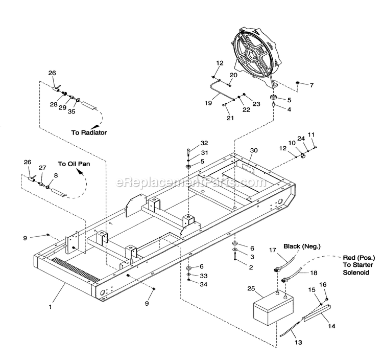 Generac 4363-1 Gr-125 Generator Mounting Base Diagram