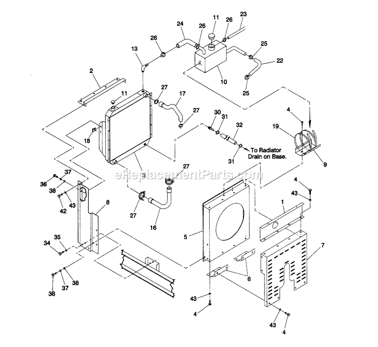 Generac 4363-1 Gr-125 Generator Radiator Assembly Diagram