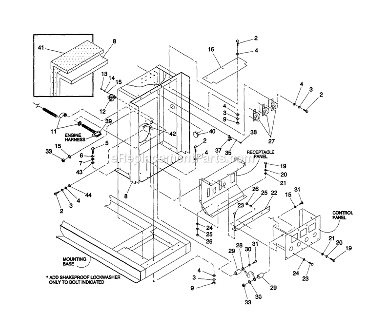 Generac 4363-1 Gr-125 Generator Connection Panel Diagram