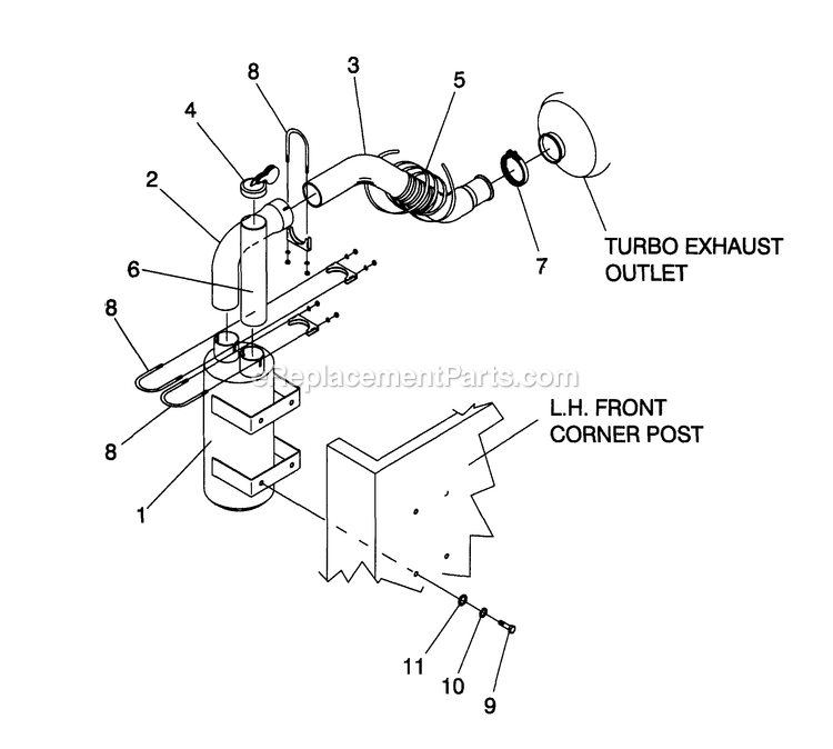 Generac 4365-1 Gr-190 Generator Muffler Diagram